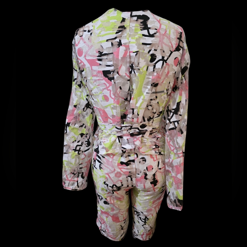 Abstract Patterned Jacket And Pants Set - image 6